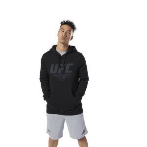 Bluza Z Kapturem Męskie Reebok UFC Fan Gear Czarne PL 15DLUYN